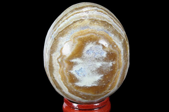 Polished, Banded Aragonite Egg - Morocco #98434